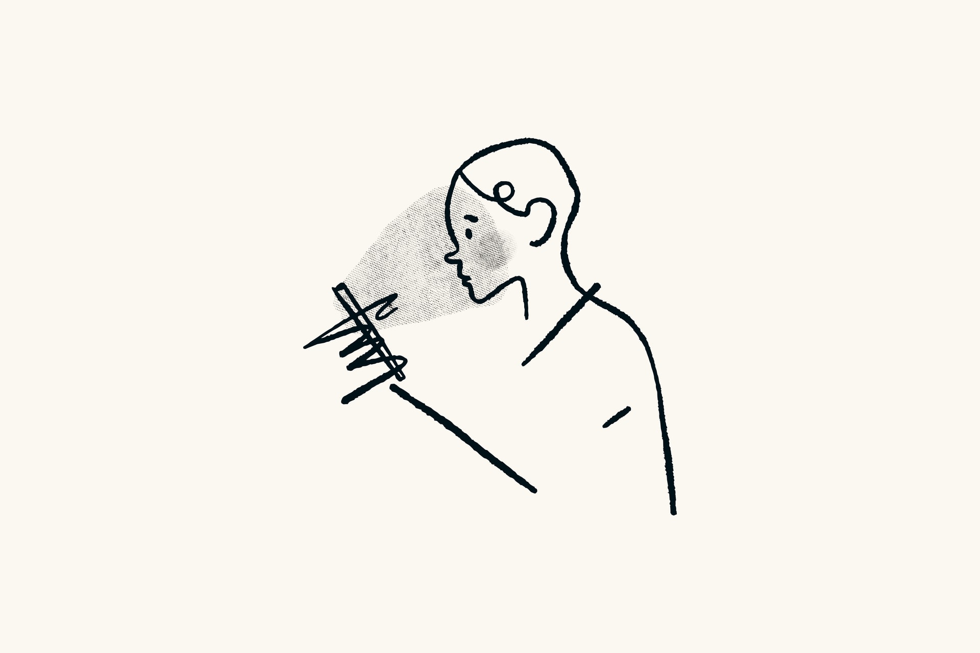 Illustration of a person browsing on their phone.