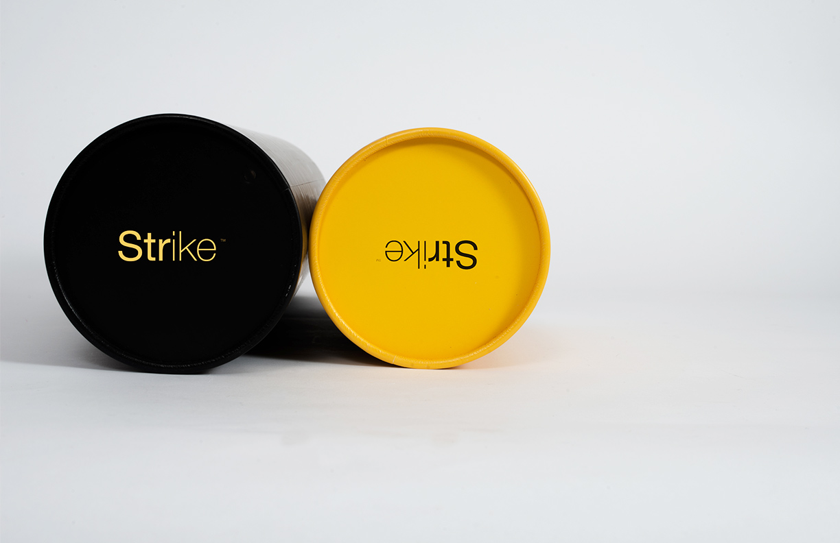 Tube packaging design for Strike.
