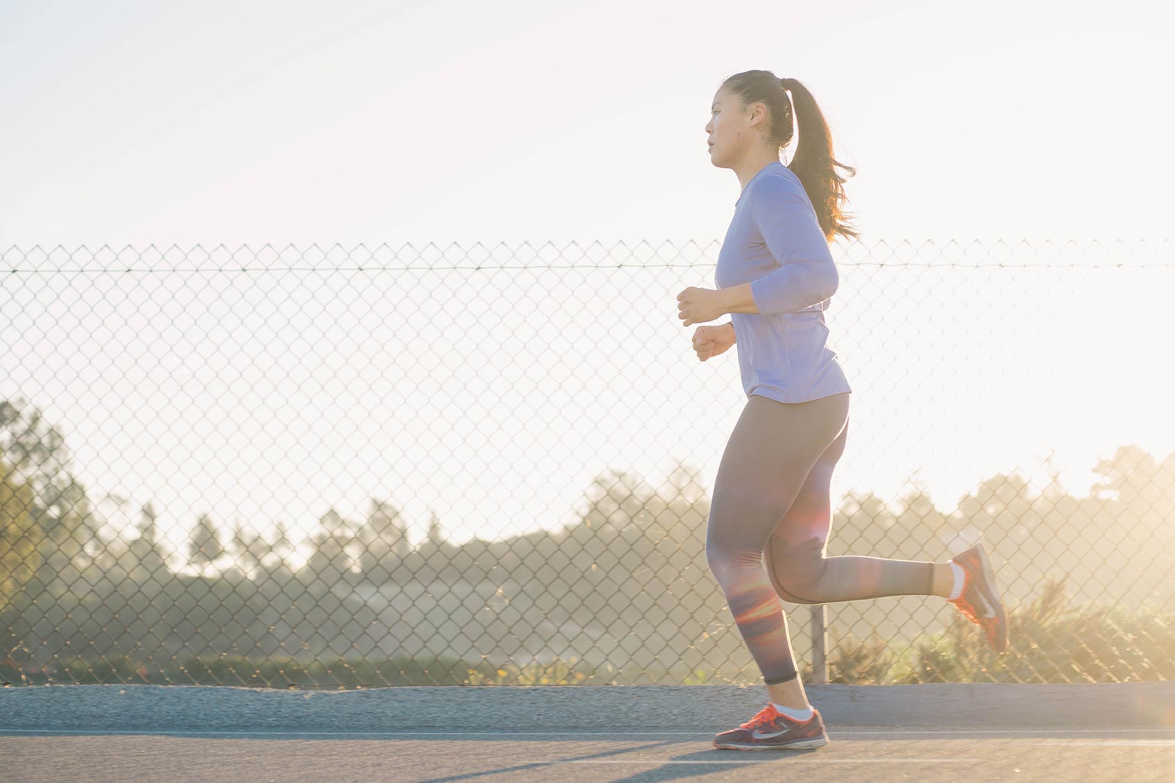 Person running outdoors.