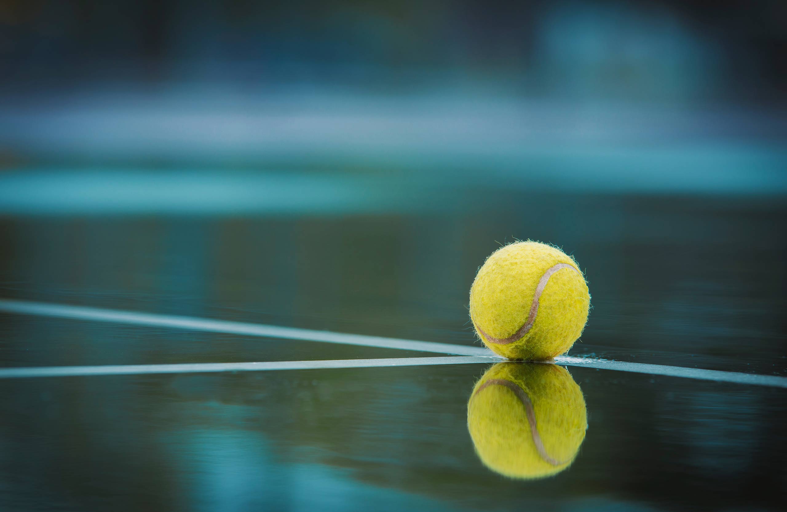 A close-up shot of a tennis ball.