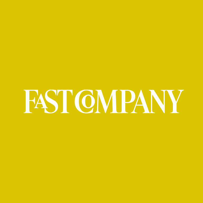 Client logo on a mustard yellow background.