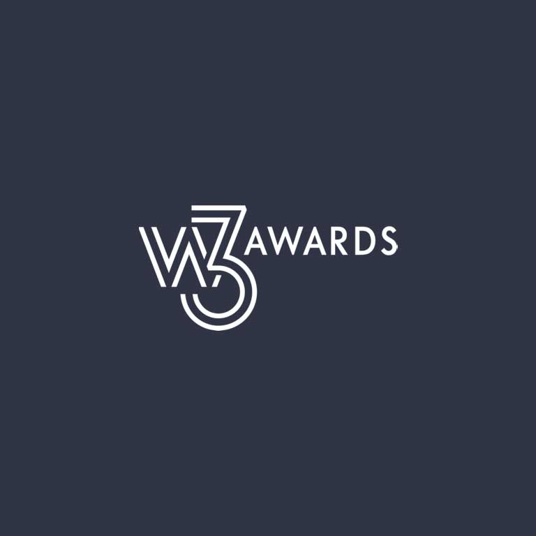 w3 Awards logo graphic in white.