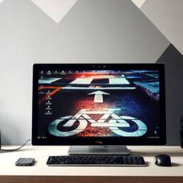A desktop screensaver of a bike.