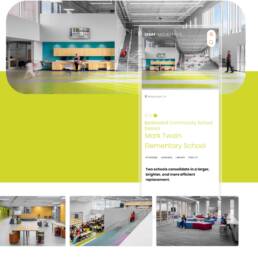 A webpage showcasing a school interior.