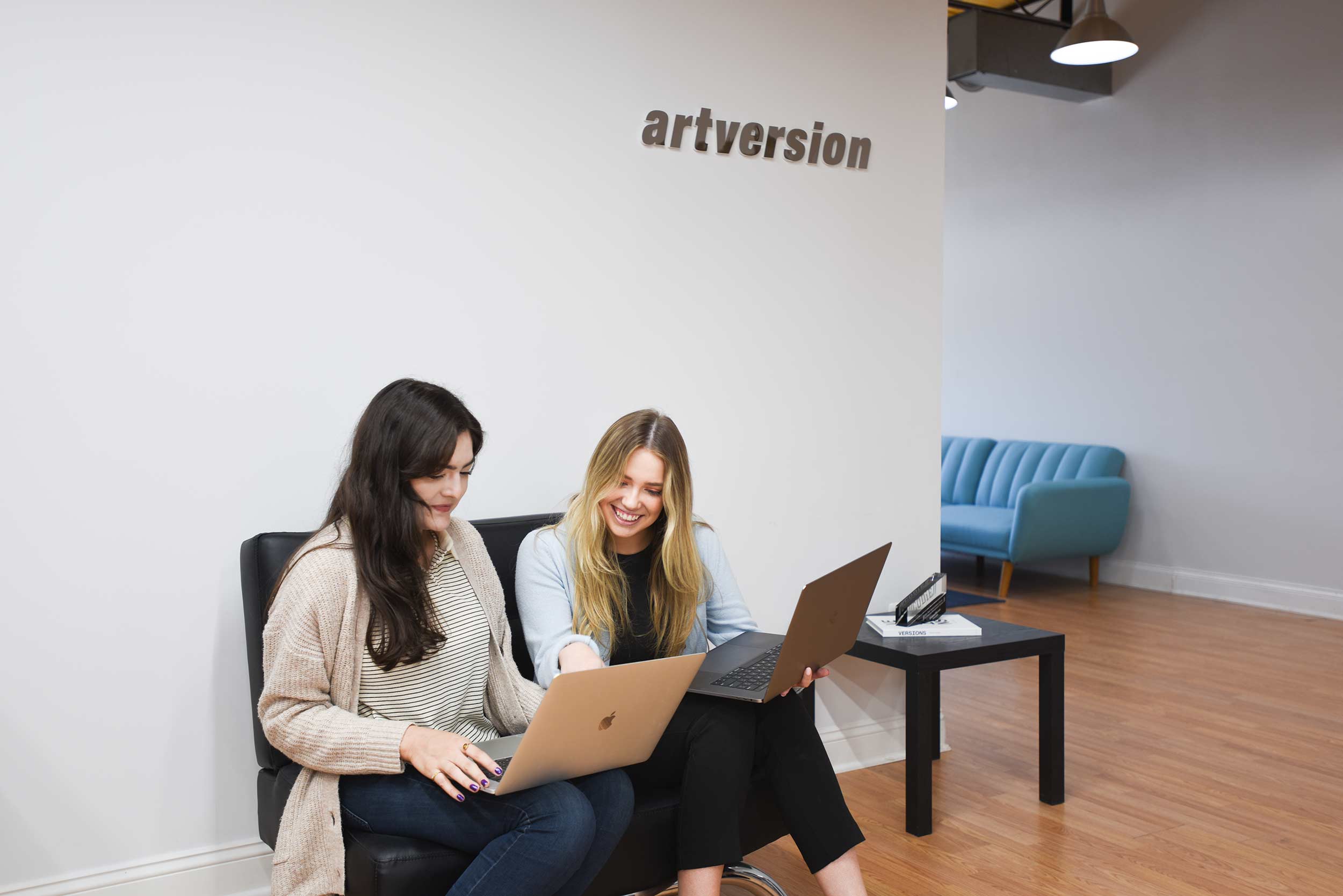 Team members collaborate at Chicago creative agency, and full-service creative agency, ArtVersion.