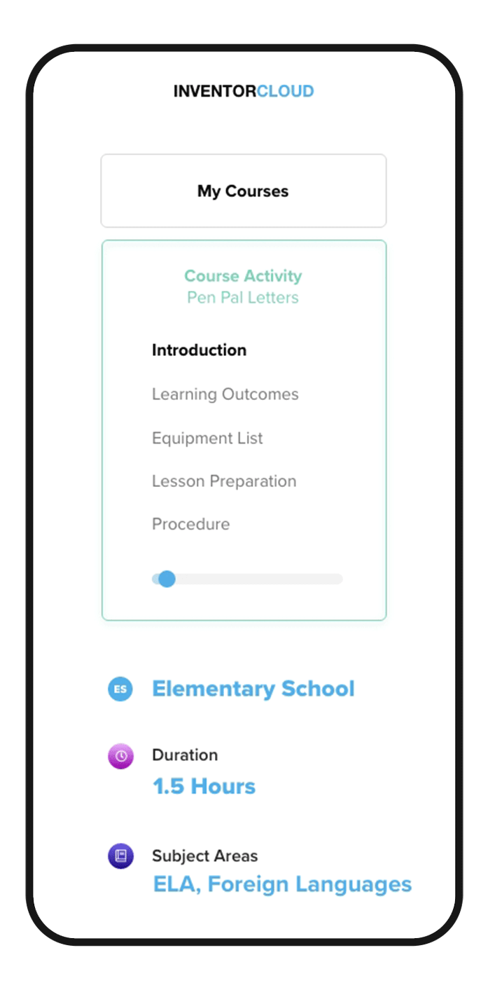 My course section of UI.