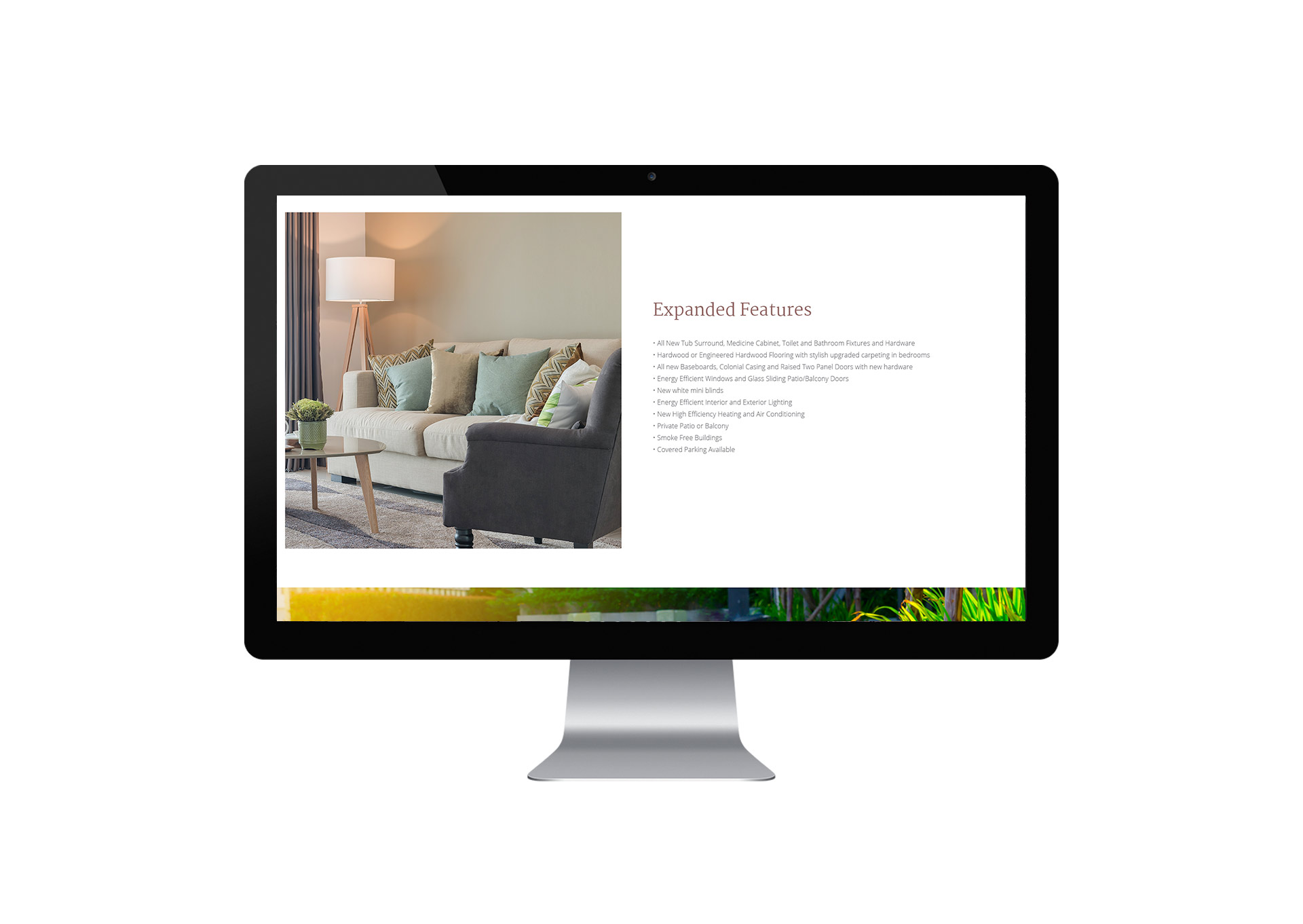 Hospitality industry "services" page with large imagery and visual hierarchy.