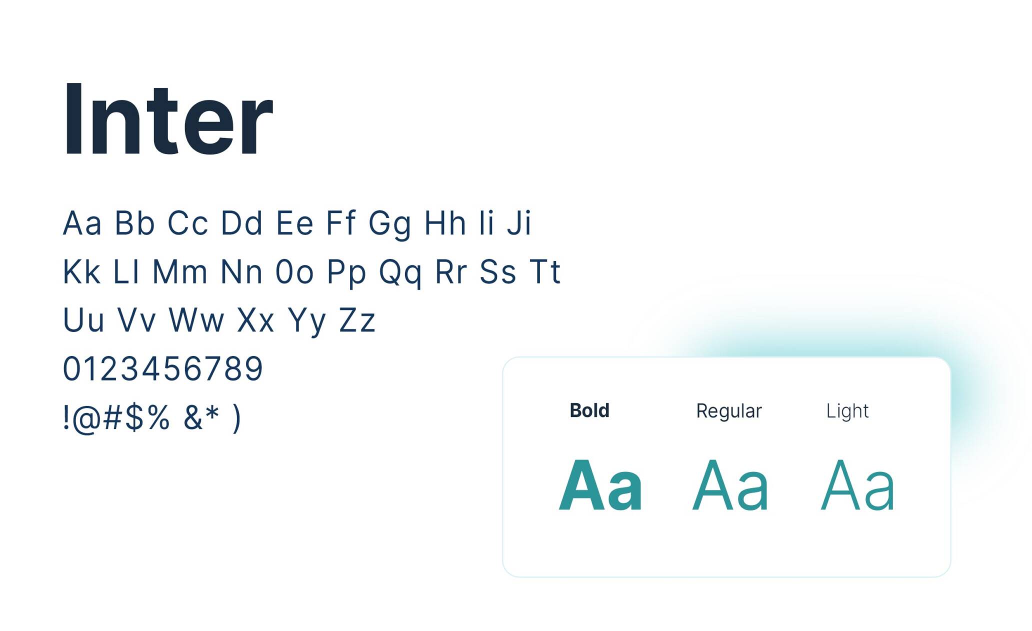 Typography guide for Inter font.