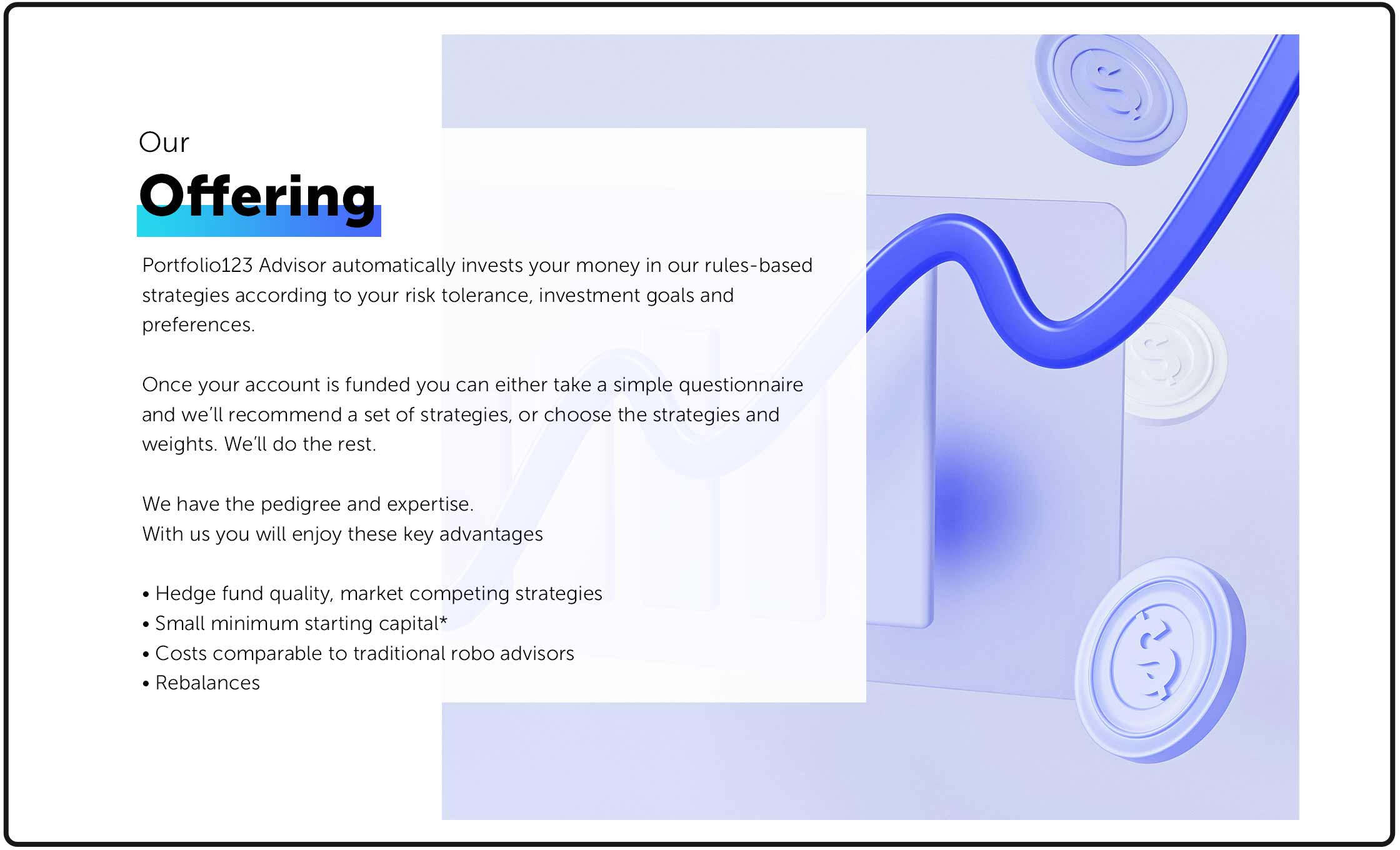 A website UI screen showing financial advice.