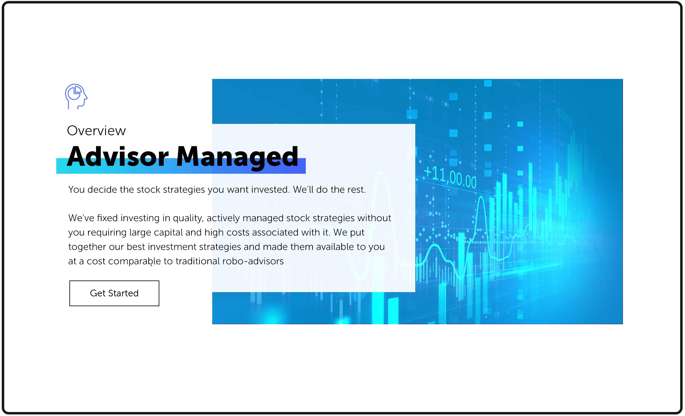 A desktop UI screen of a financial company website.