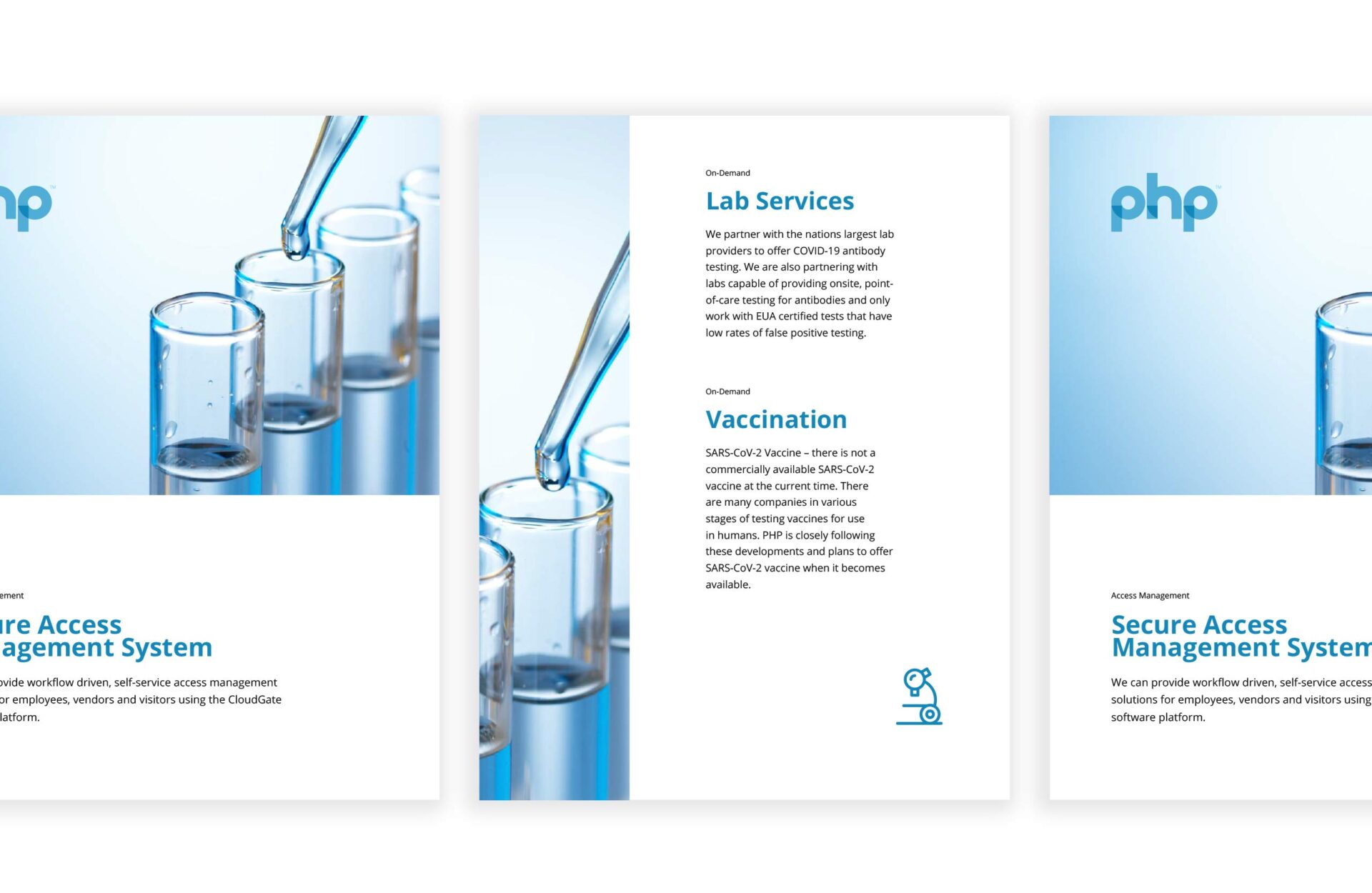 Brochure design for a healthcare company.