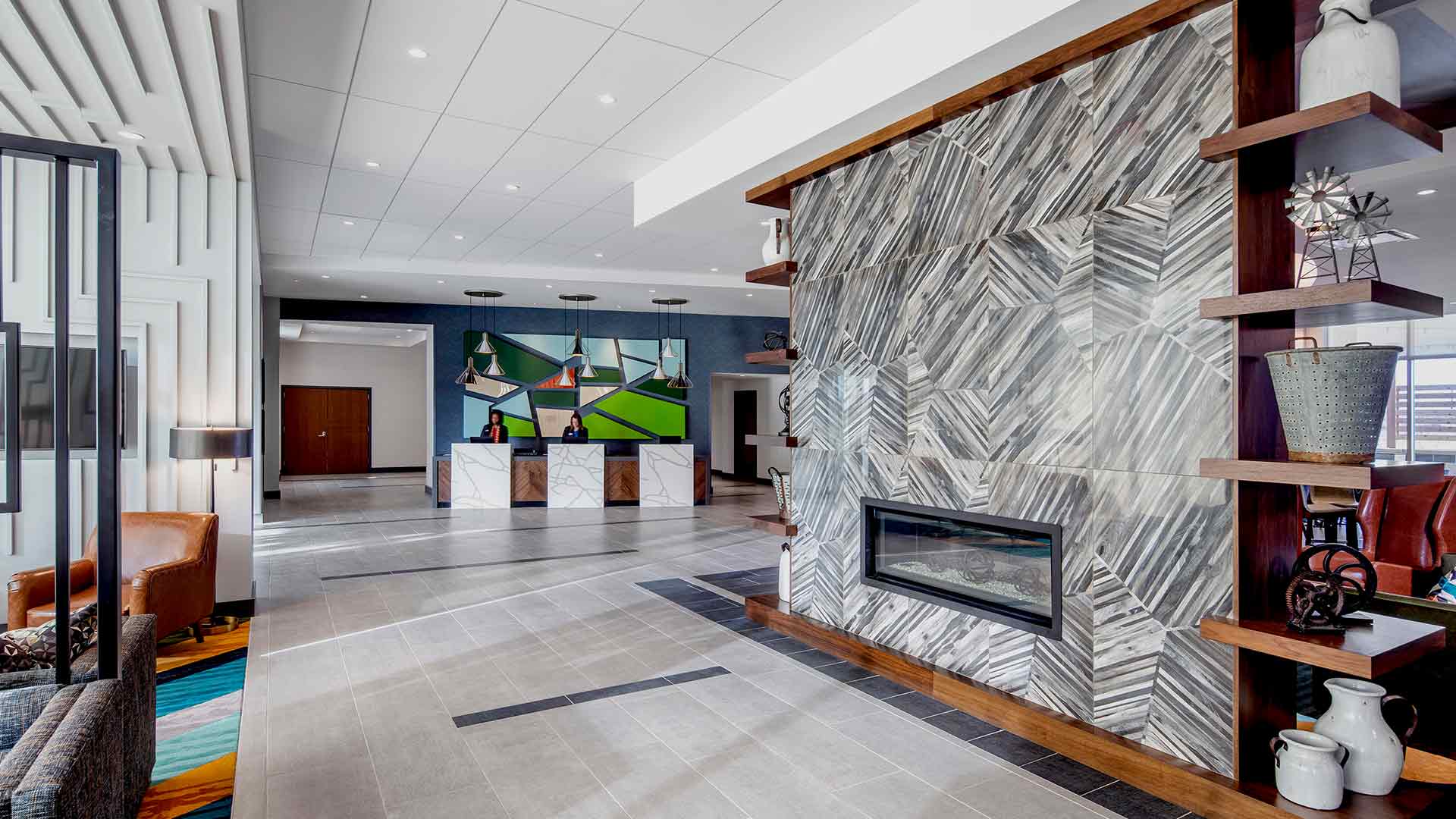 Hotel Interior Reception Desk.