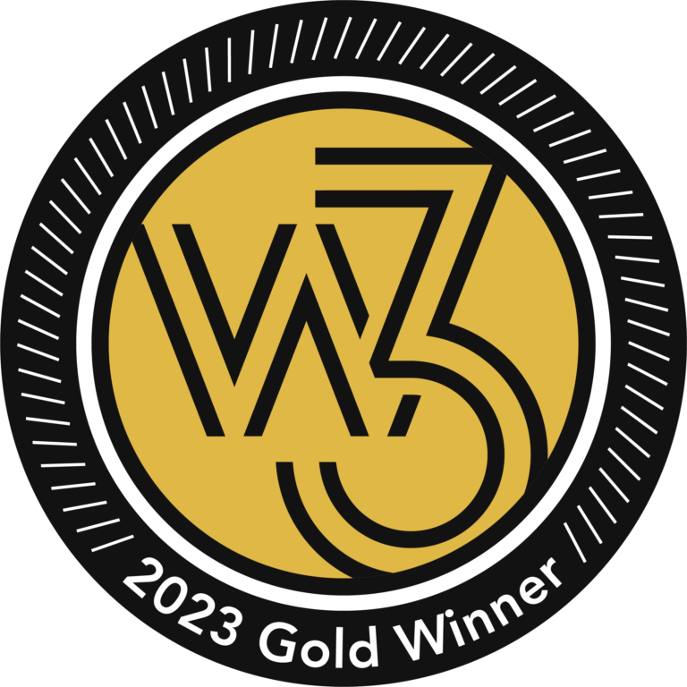 w3 Gold winner badge 2023