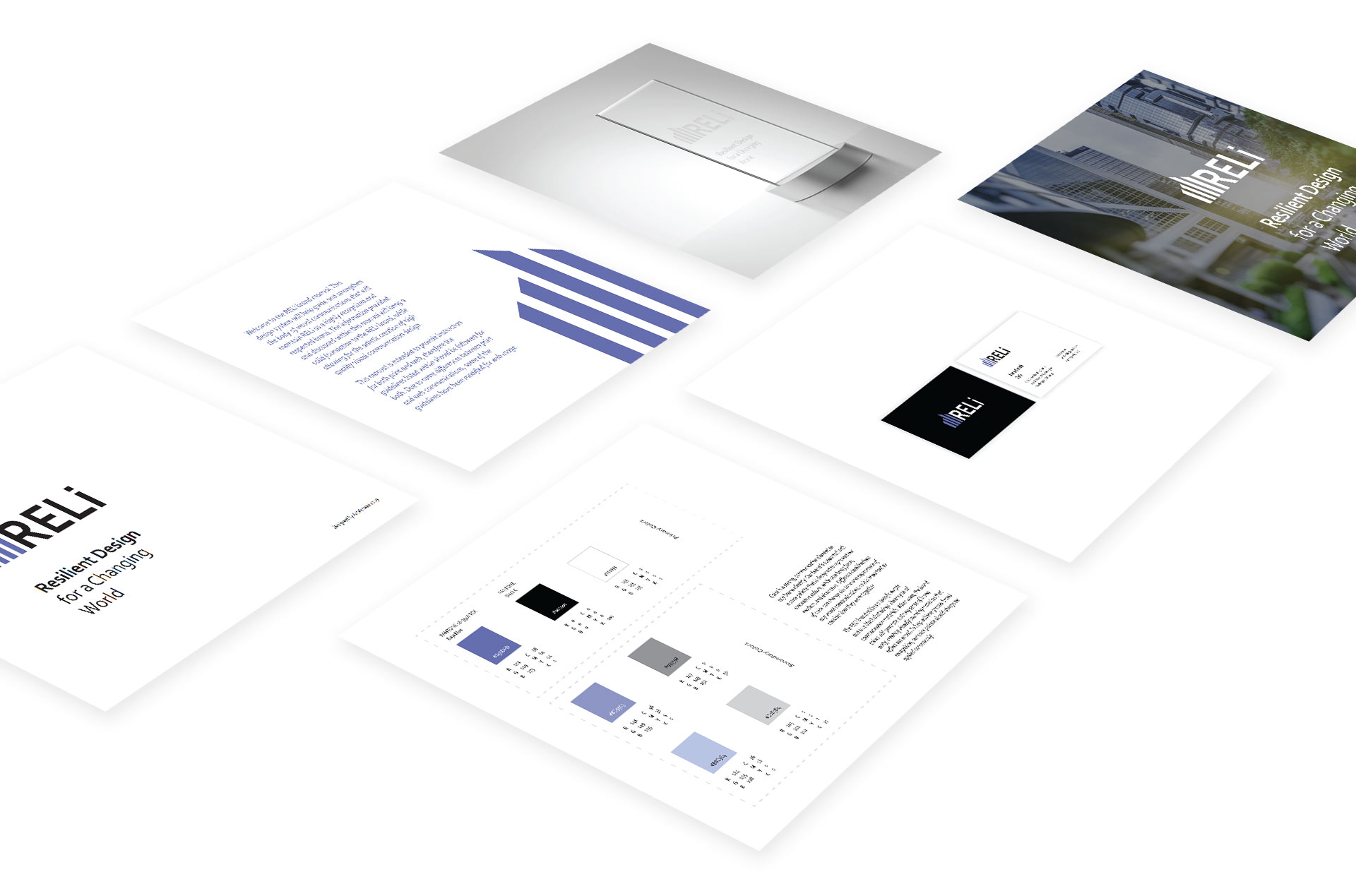 A set of brand guide visuals for print.