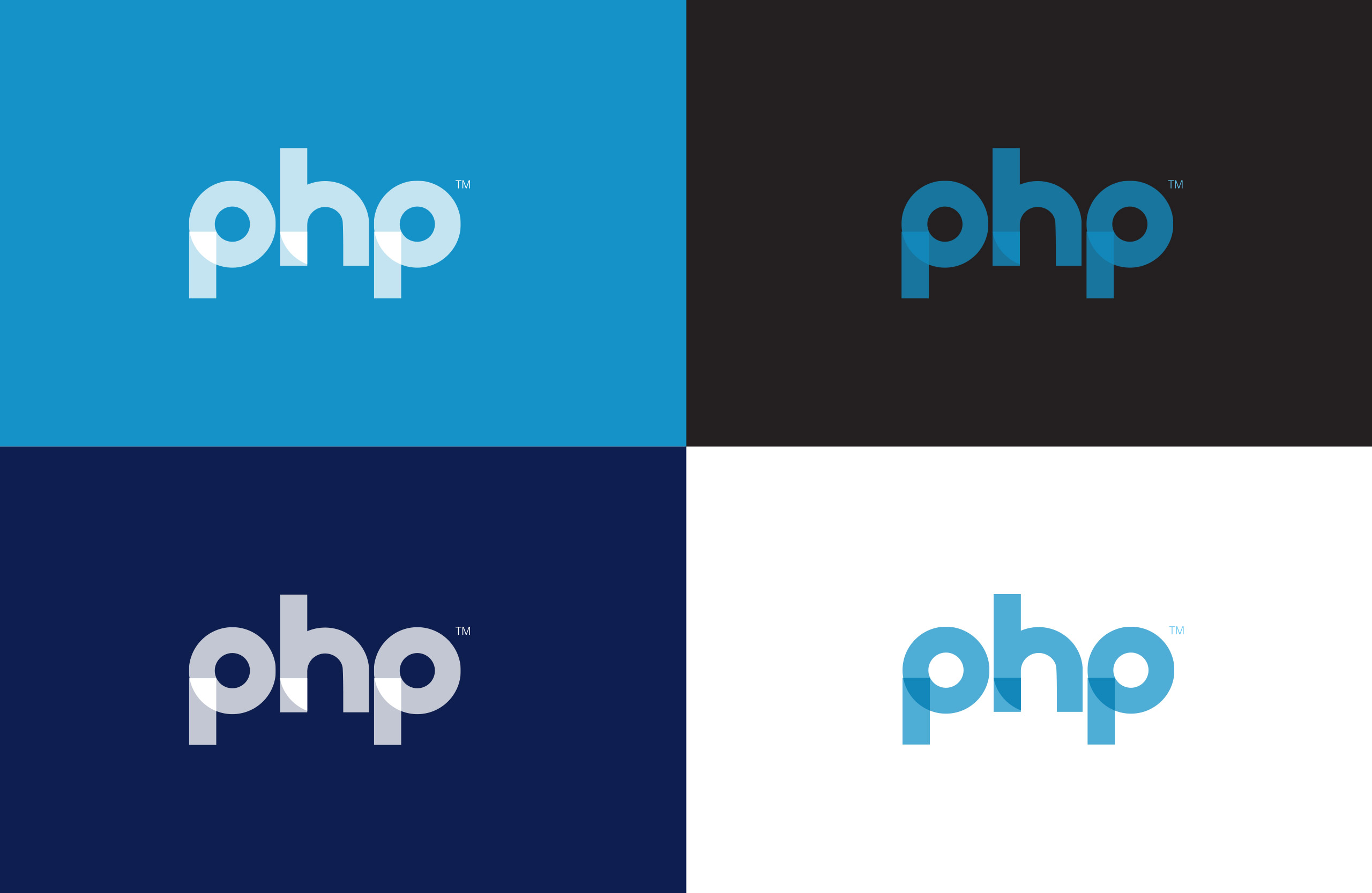 Healthcare client logos in blue, black, and white colors.