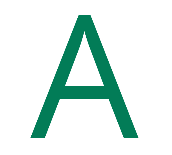 The letter "A" in Open Sans Regular.