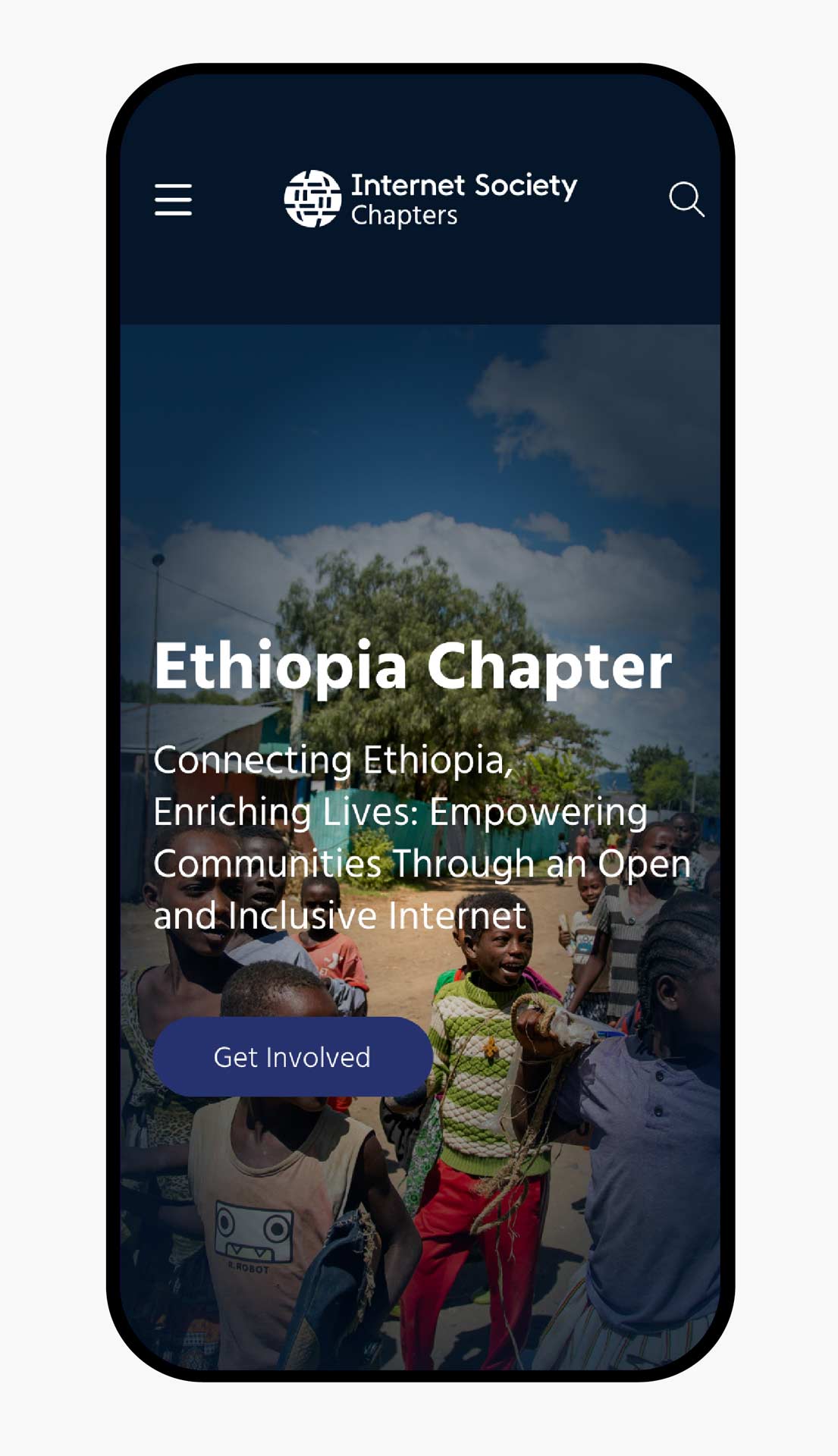 A mobile UI screen for an Ethiopian chapter.