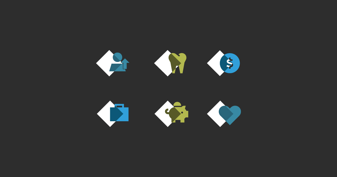 Custom icons for employee benefits.