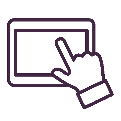 Hand touching tablet custom icon.
