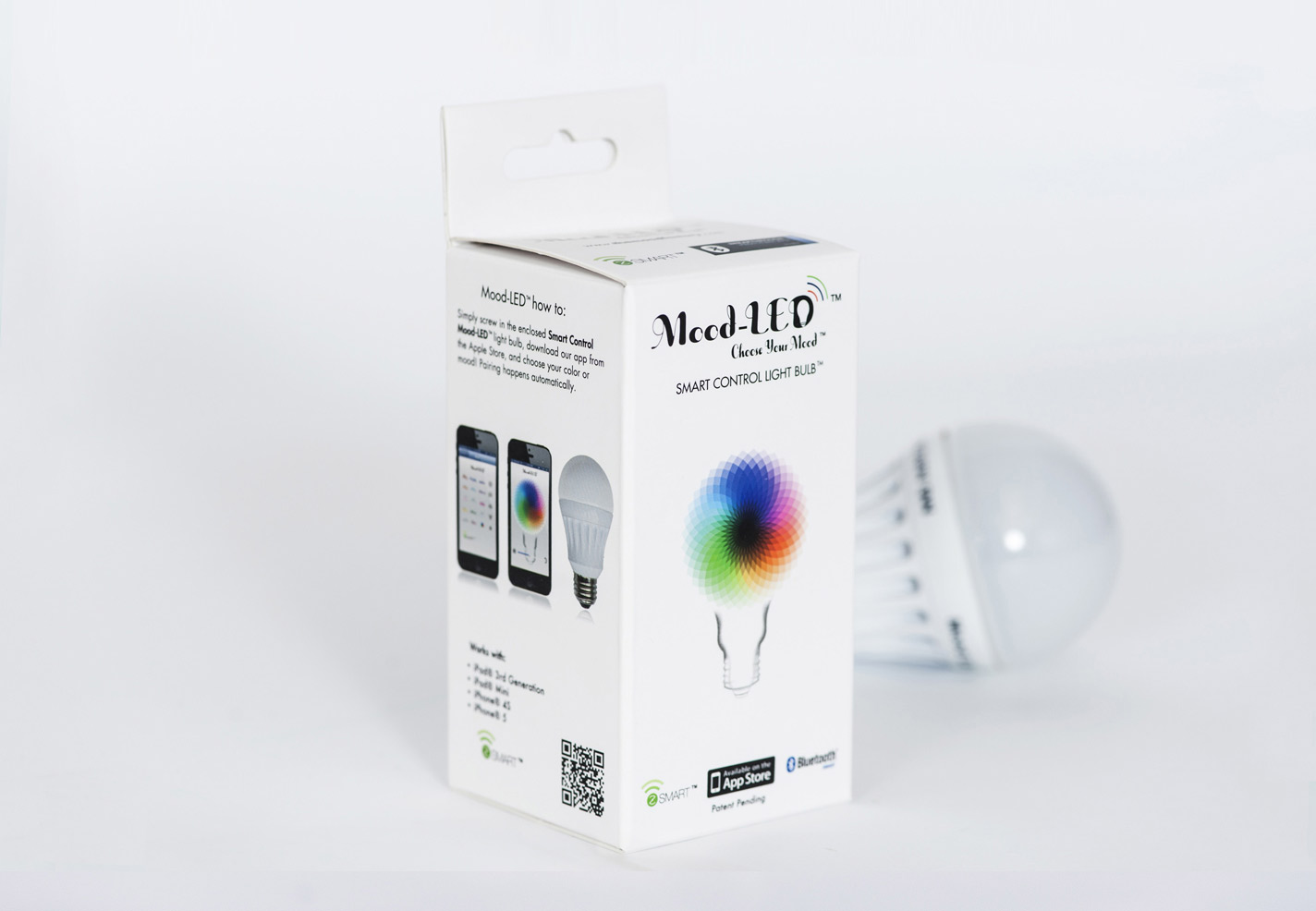 Studio photography of light bulb package.