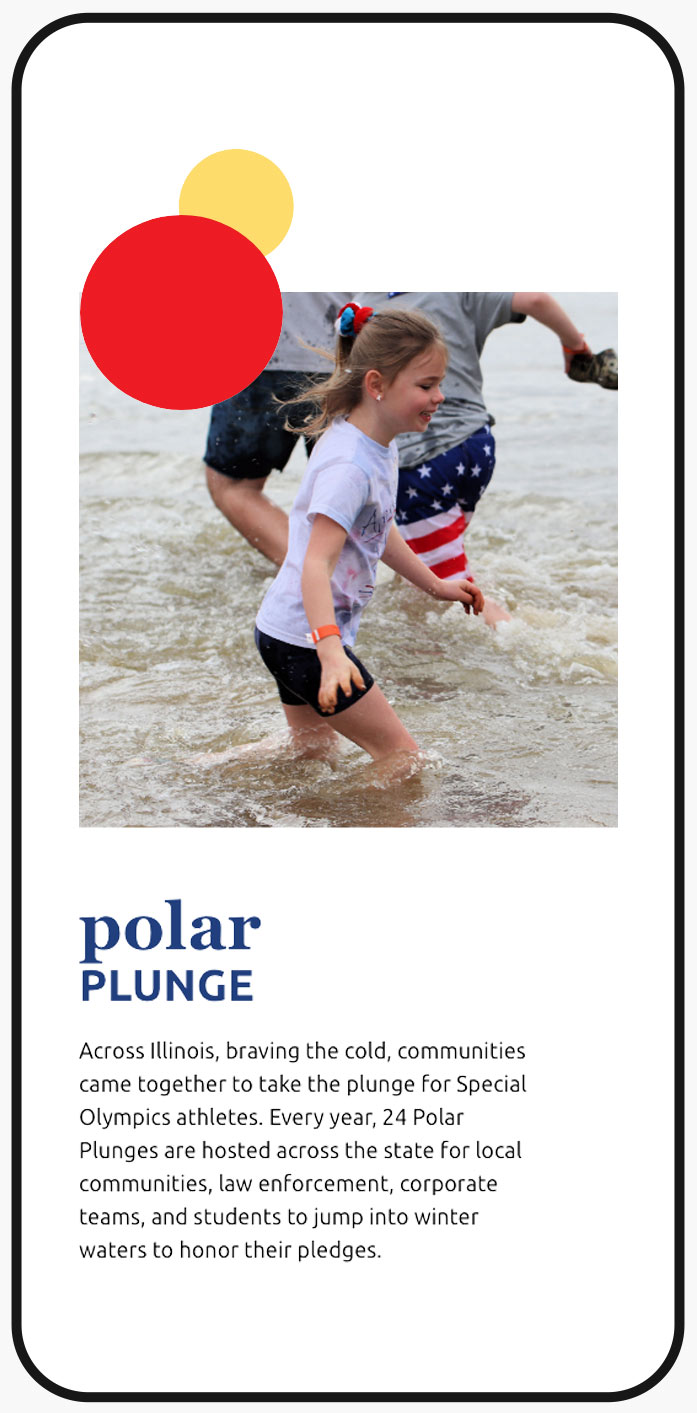 Children doing polar plunge challenge on mobile screen.