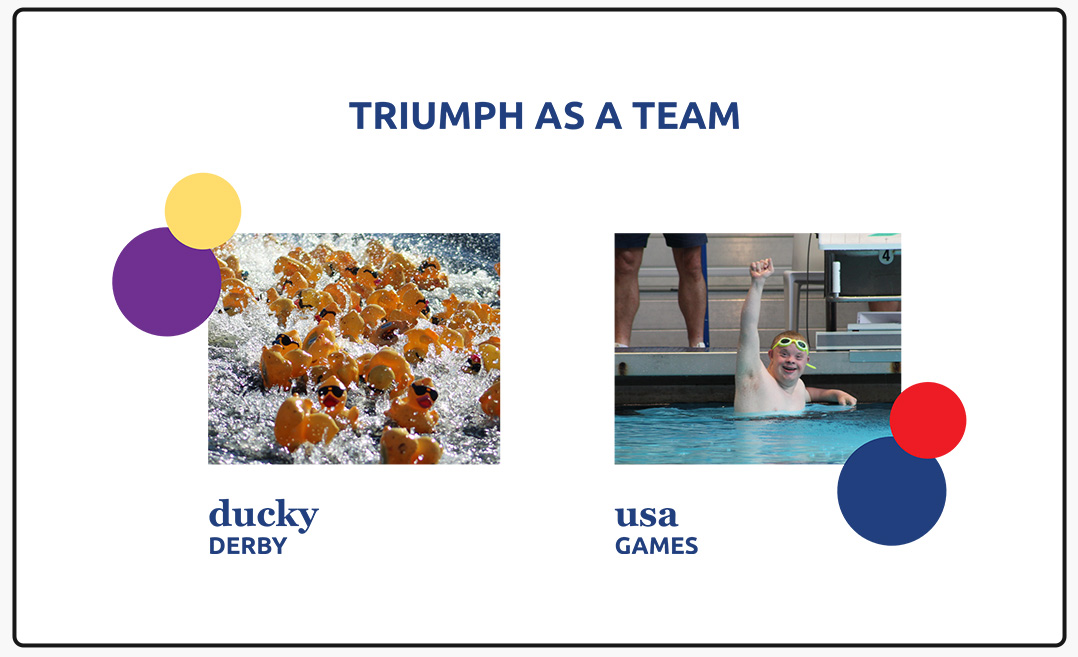 Triumph as a team section on web design page.