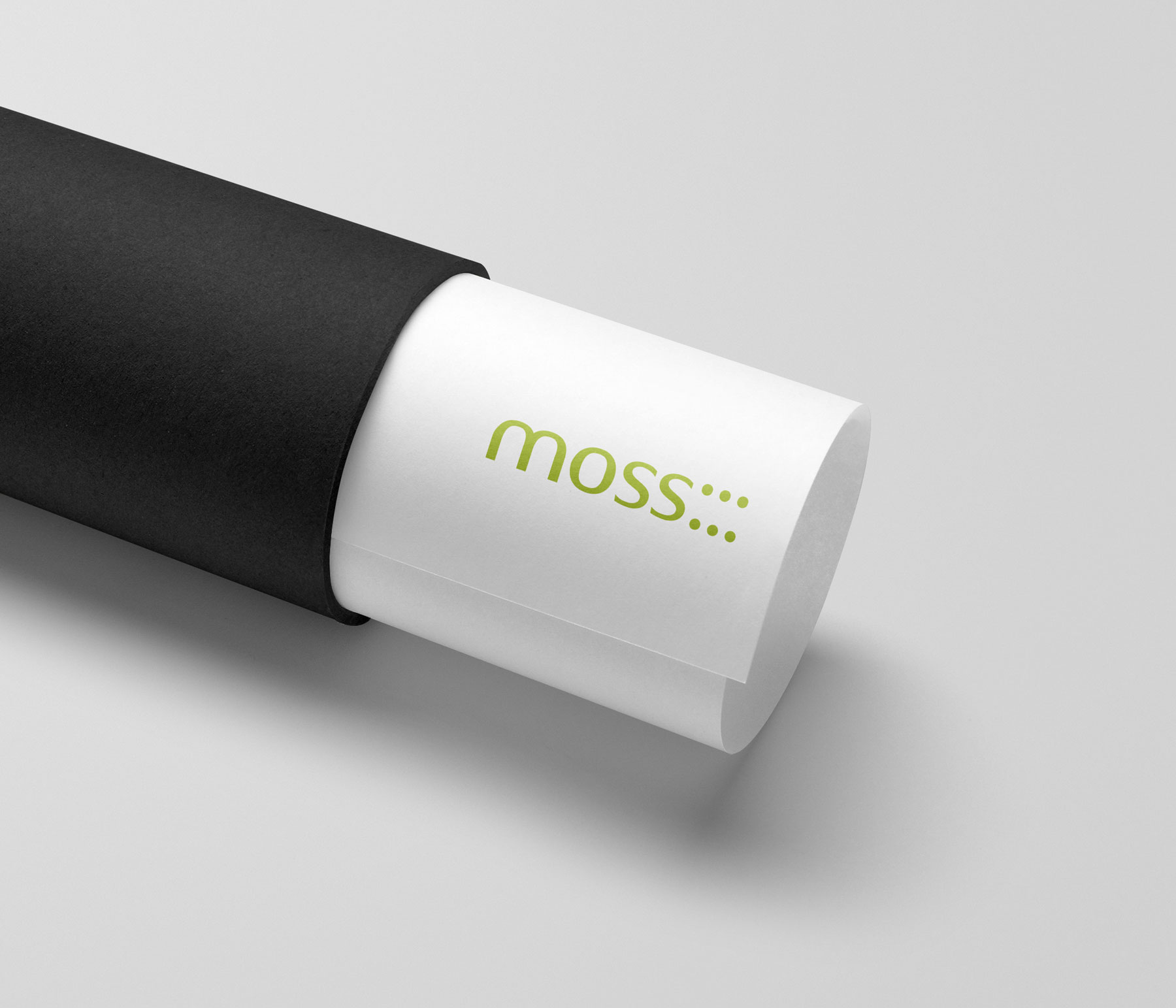 A architecture firm paper tube with a company logo on it.