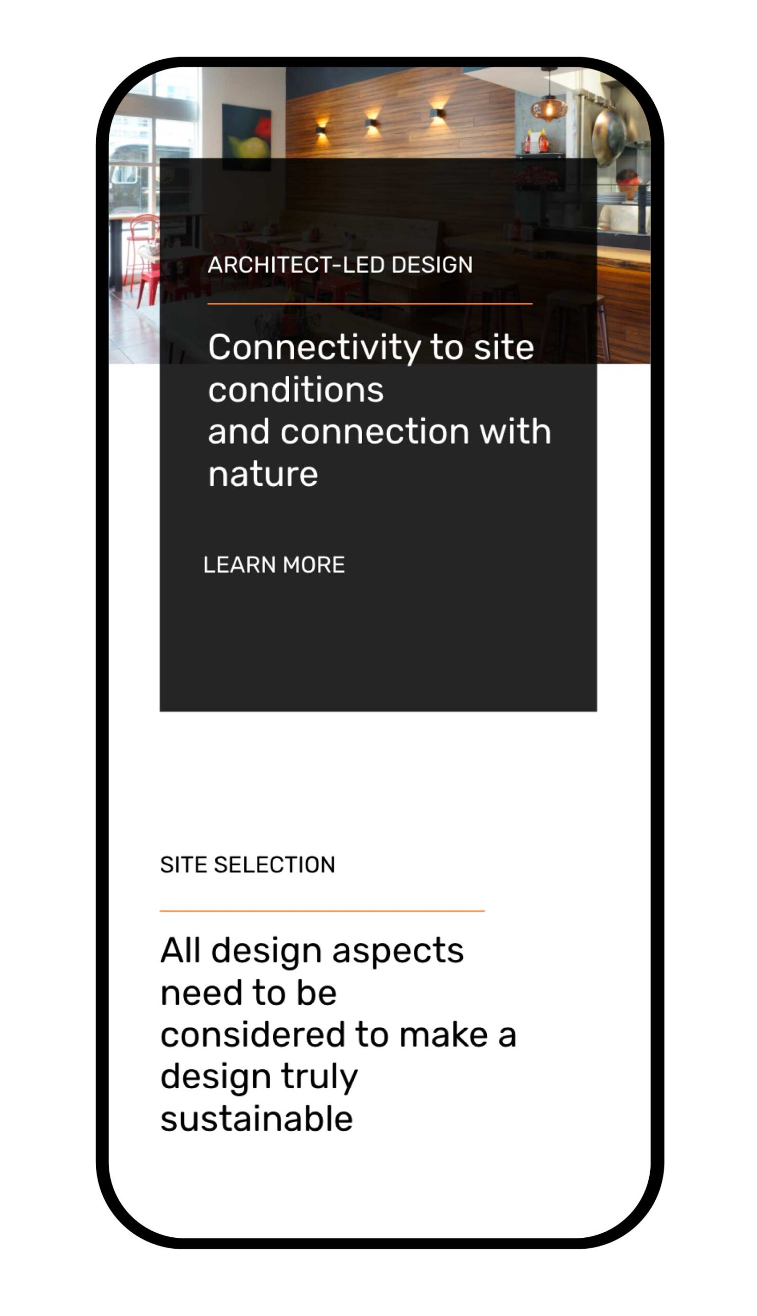 UI UX Architecture company website site selection screen.