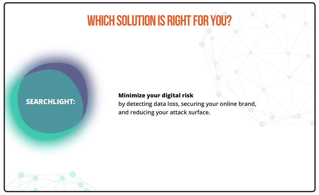 "Which Solution is Right For You" web design screen.
