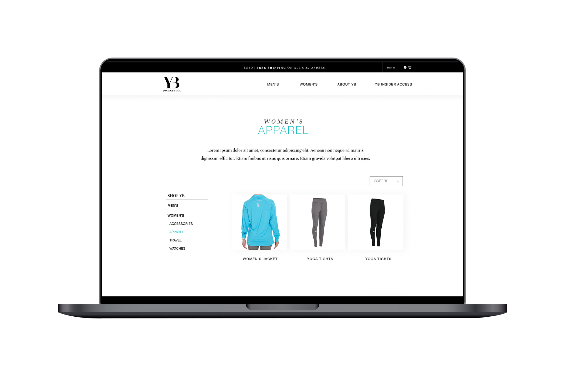 eCommerce website showcasing women's apparel.