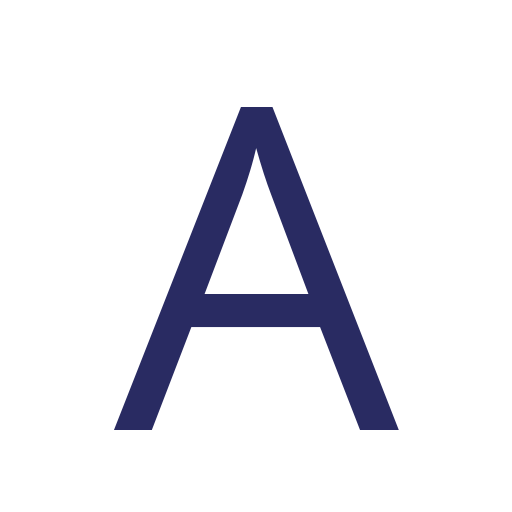 An isolated letter "A" in Open Sans typography.