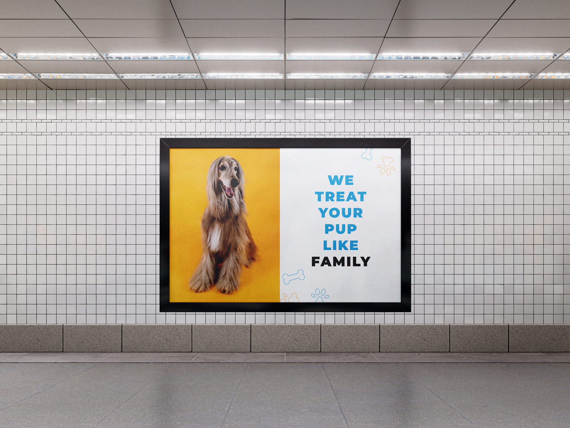 A subway advertisement design for a pet club.