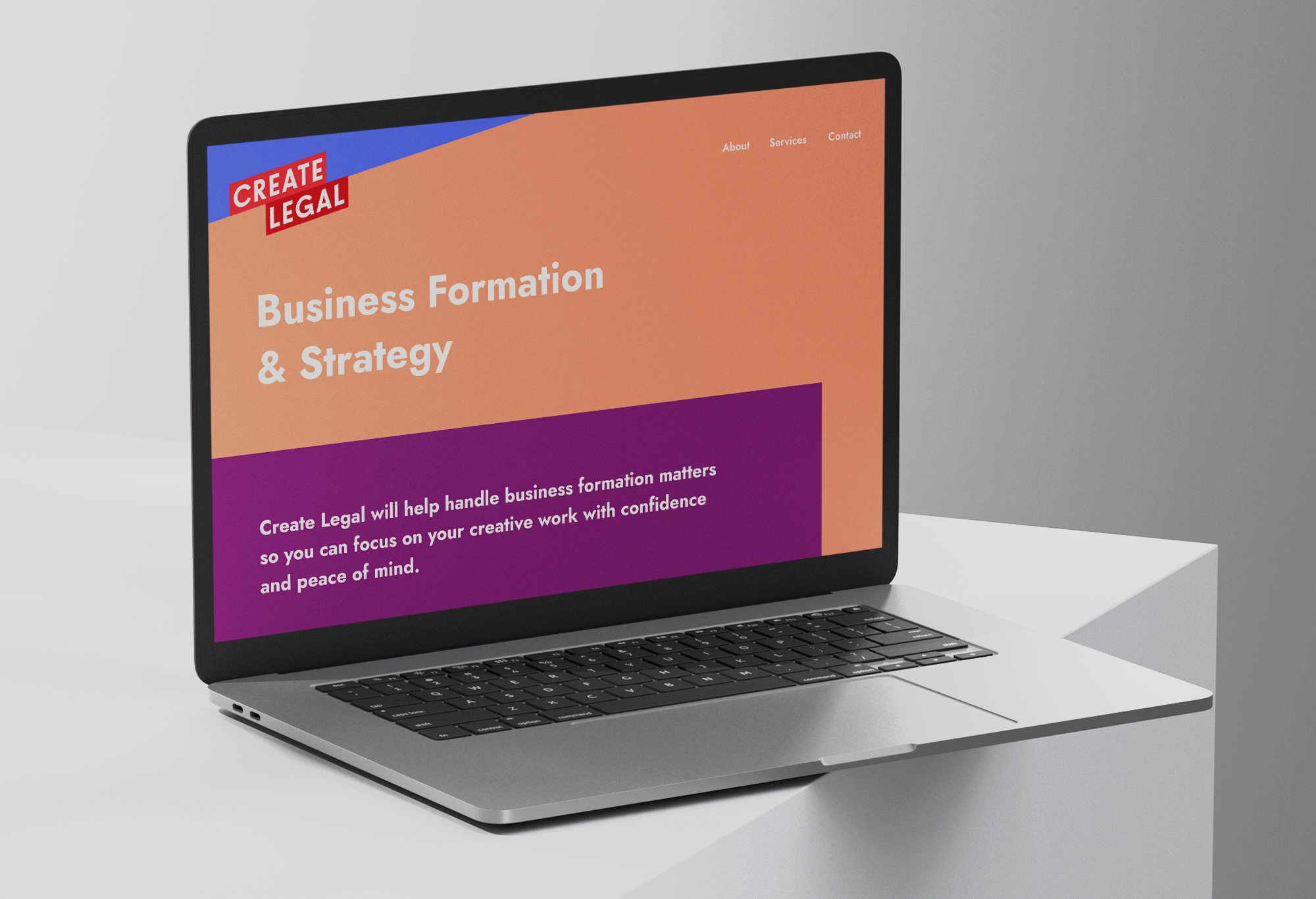 Business strategy page for legal firm website and UI/UX design.