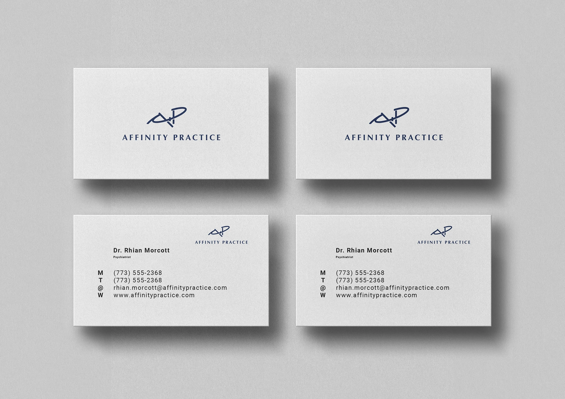 Custom business card design.