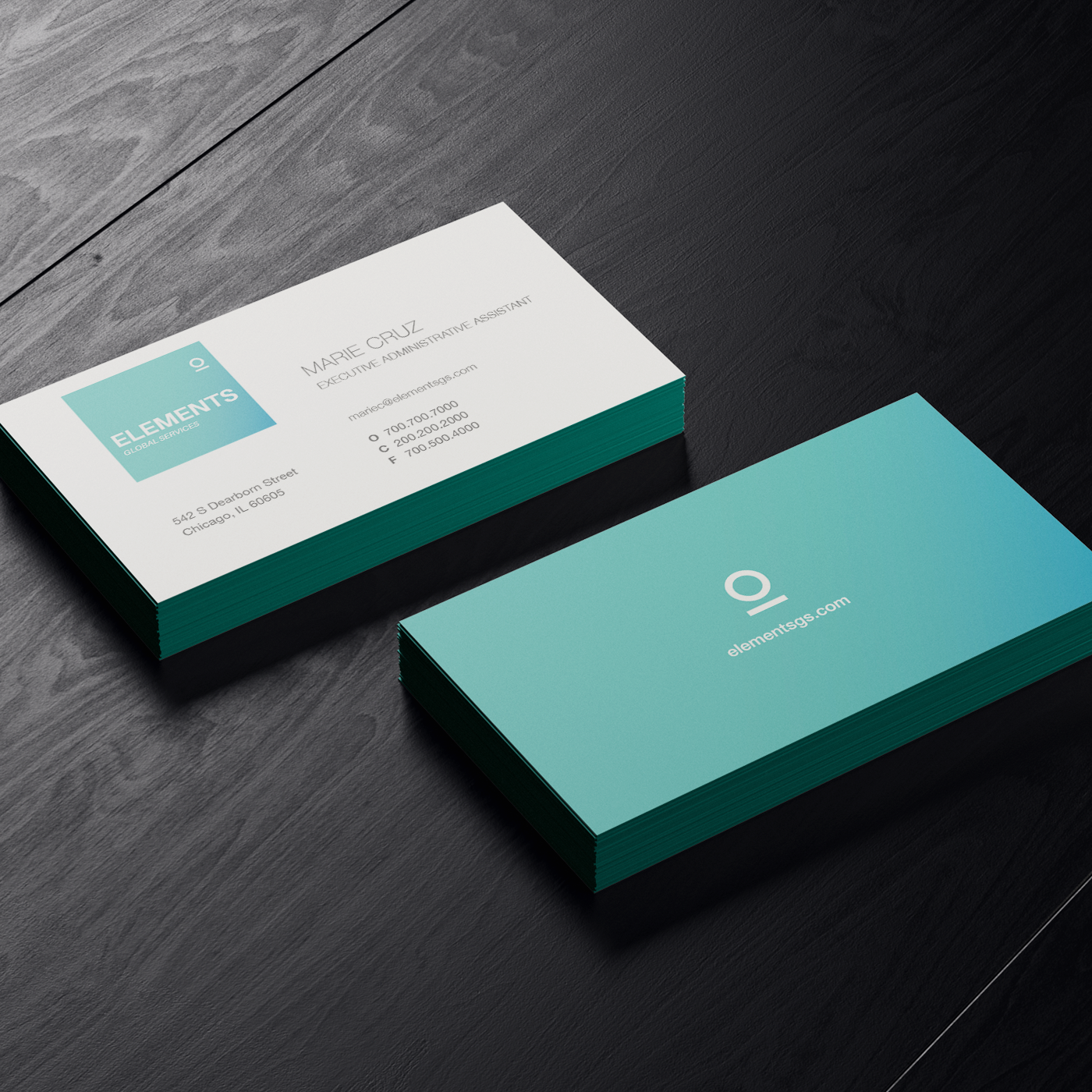 Business card design for a employment solutions company.