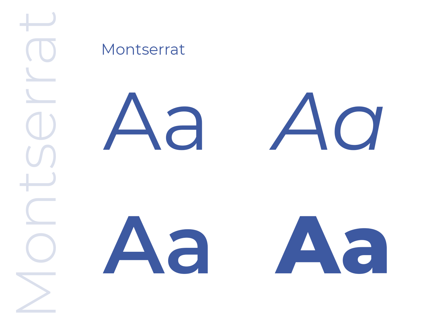 Montserrat font in various weights.