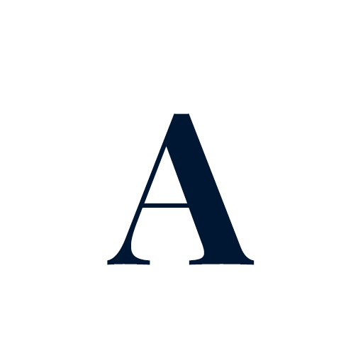 The letter "A" in Playfair Display Bold font.