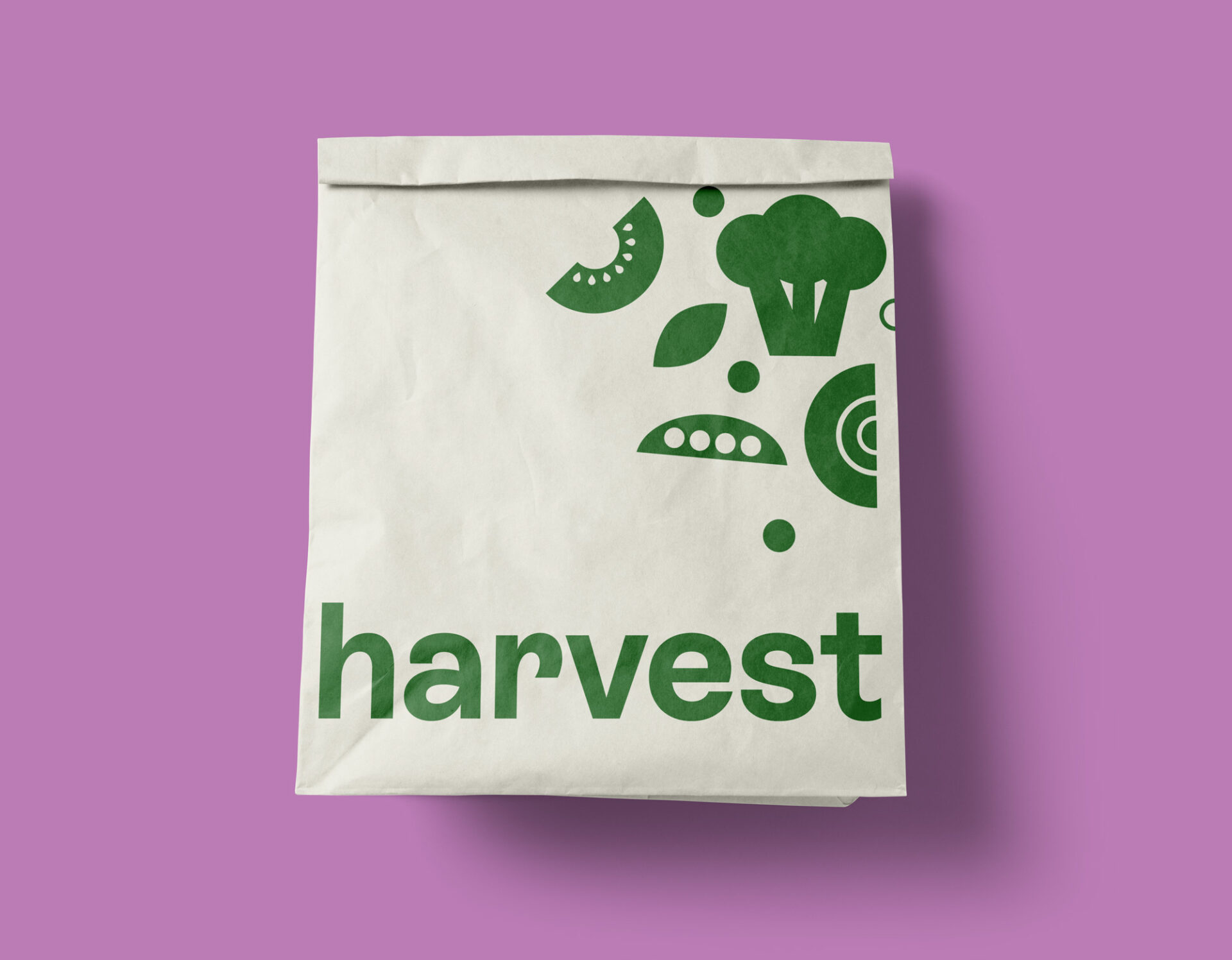 A to-go bag design for an organic salad company.