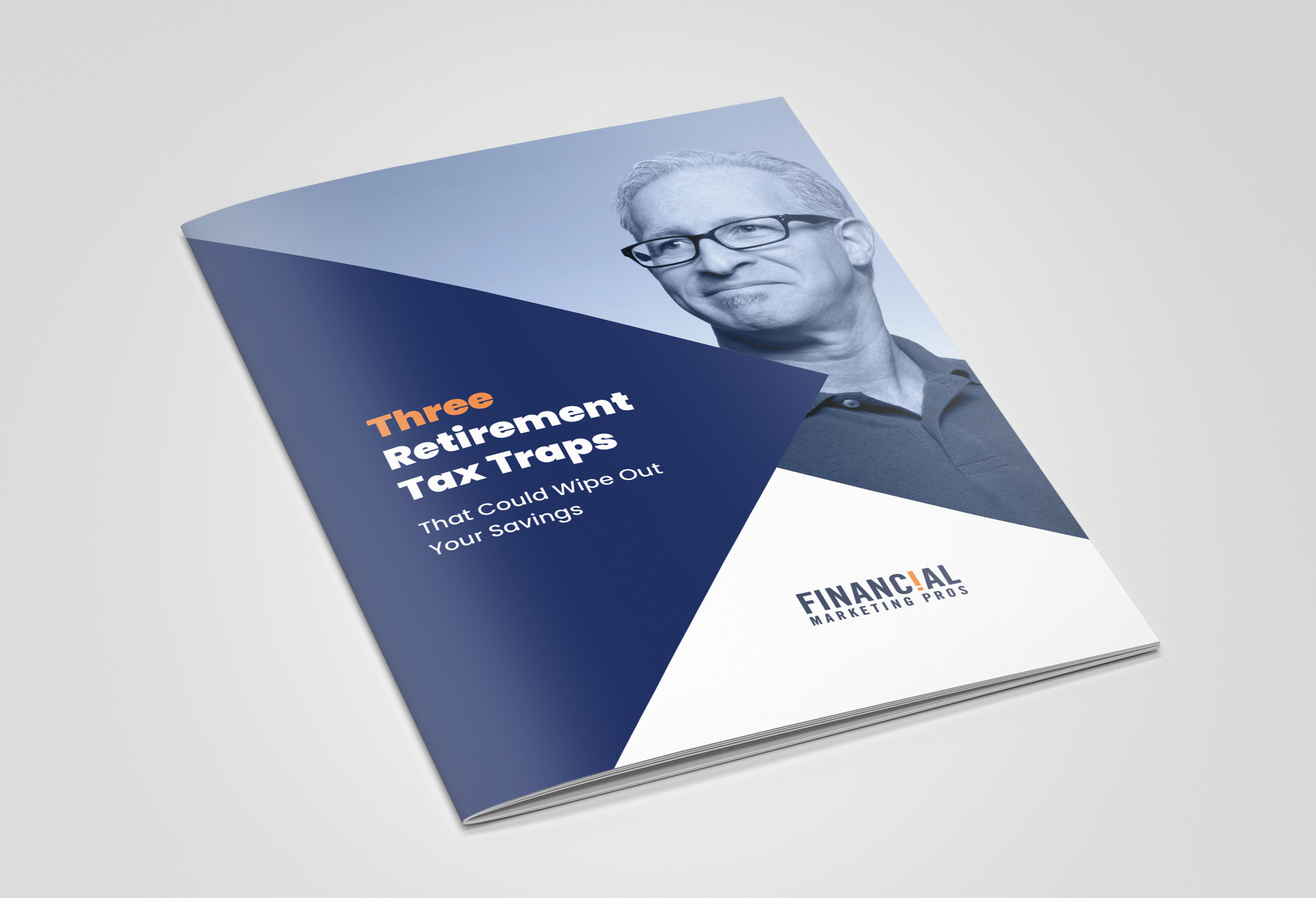 A white paper cover design for a financial marketing company.