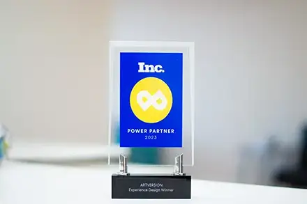 Inc. Power Partner award for ArtVersion Agency.