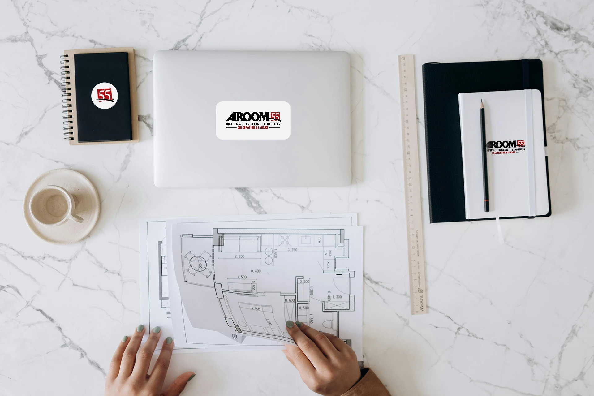 Floor plan and blueprints of a home and build company.