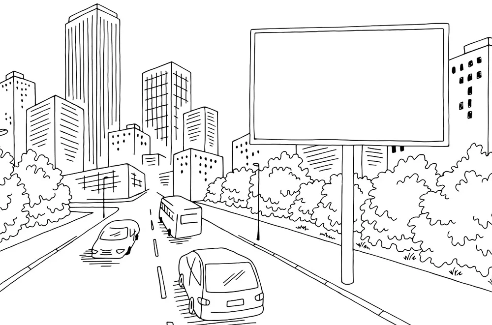A city highway illustration.