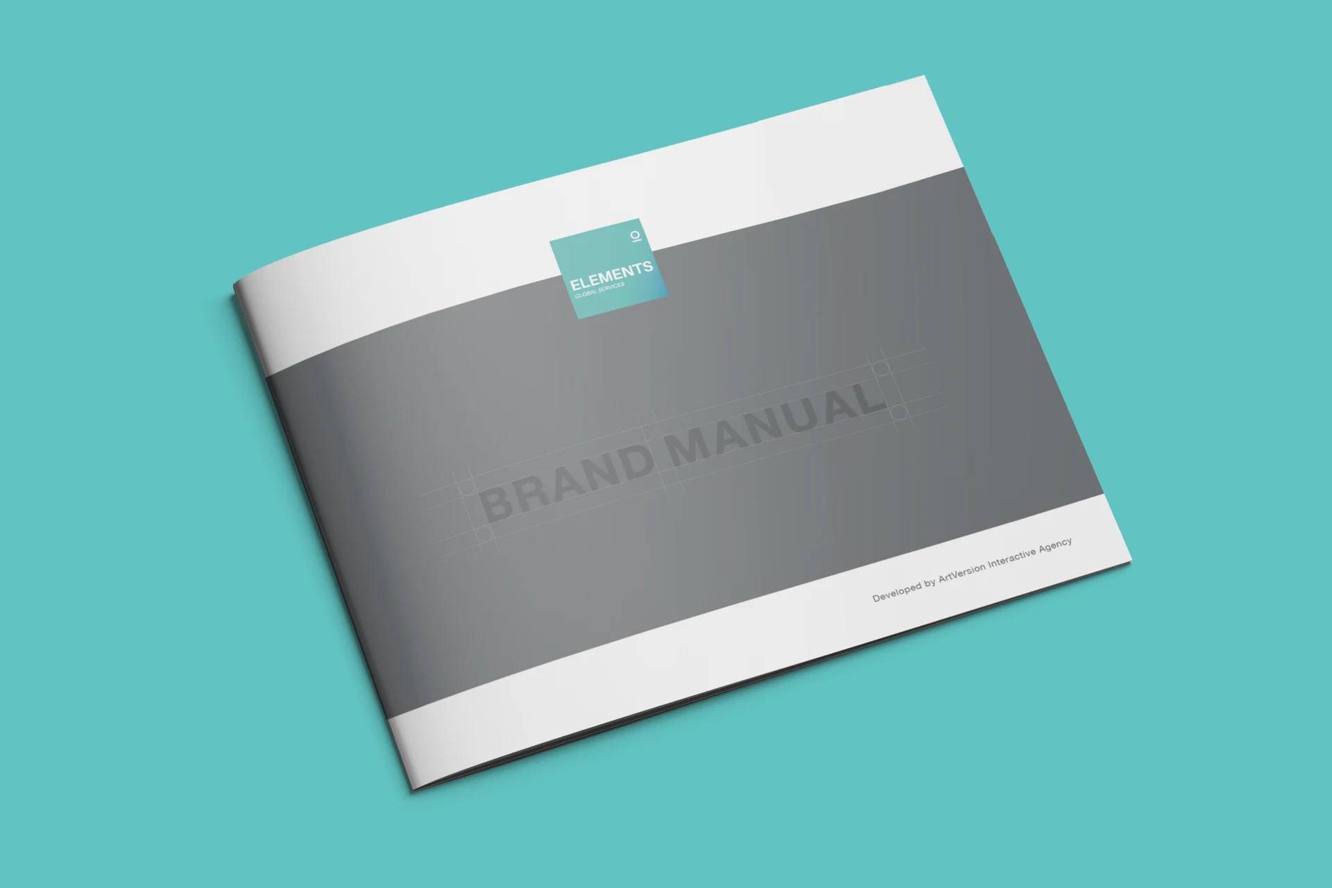 Brand manual front cover design.