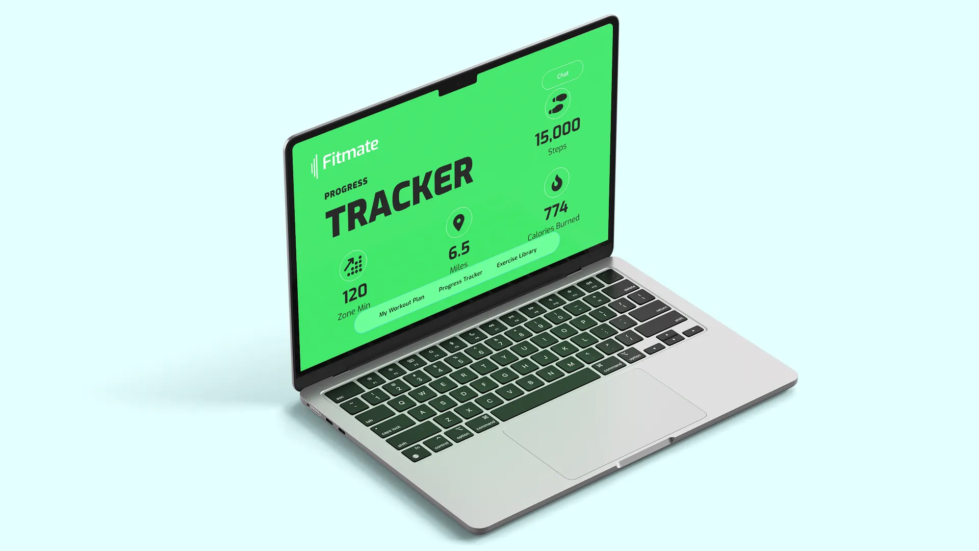 A "Fitness Tracker" web UI design for a fitness AI company.