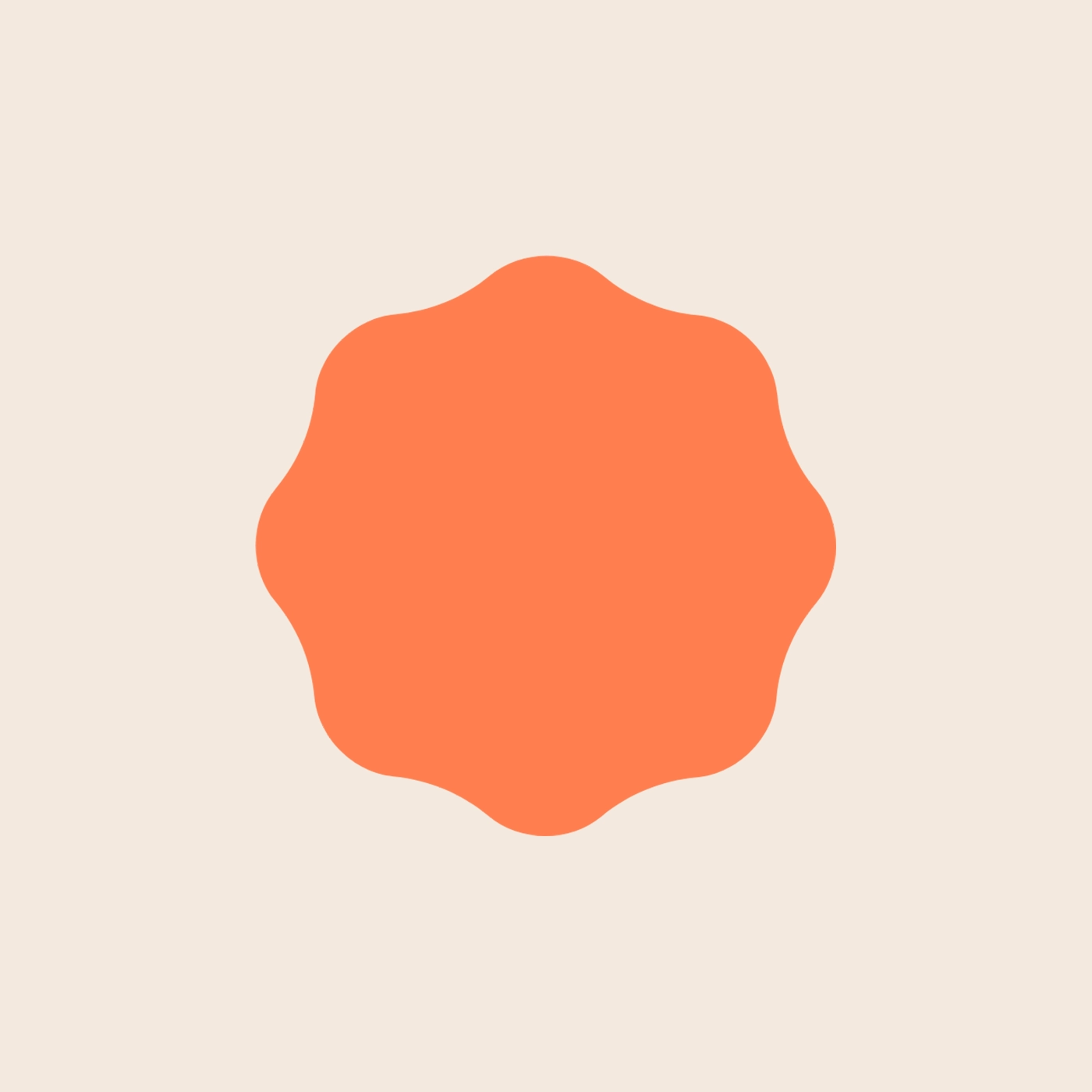 Bright orange gear solid shape graphic brand element.