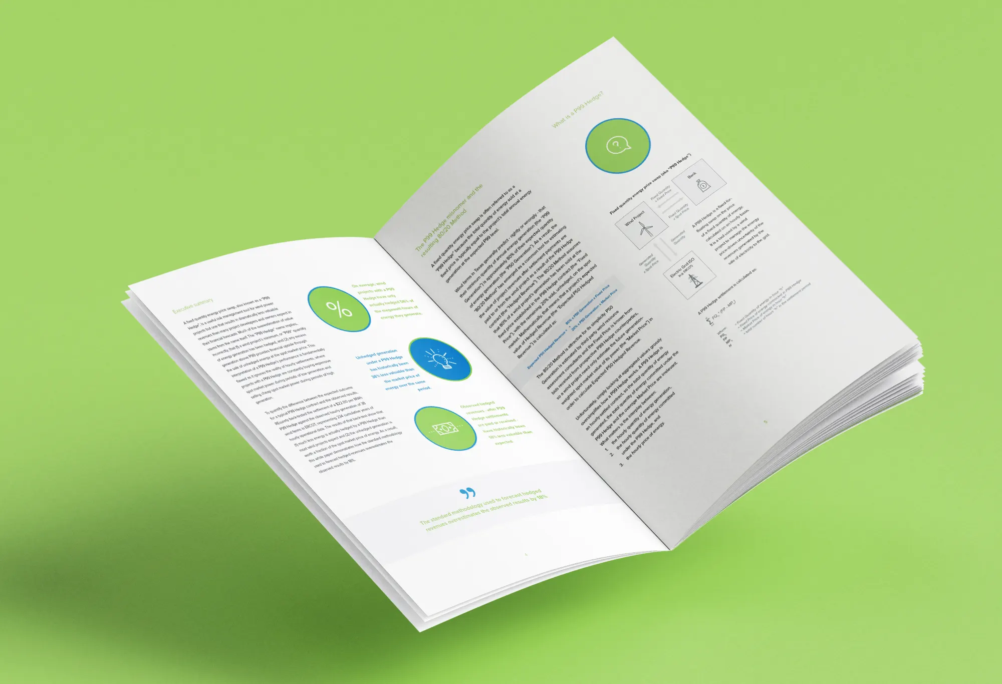 Annual report design with infographic elements.