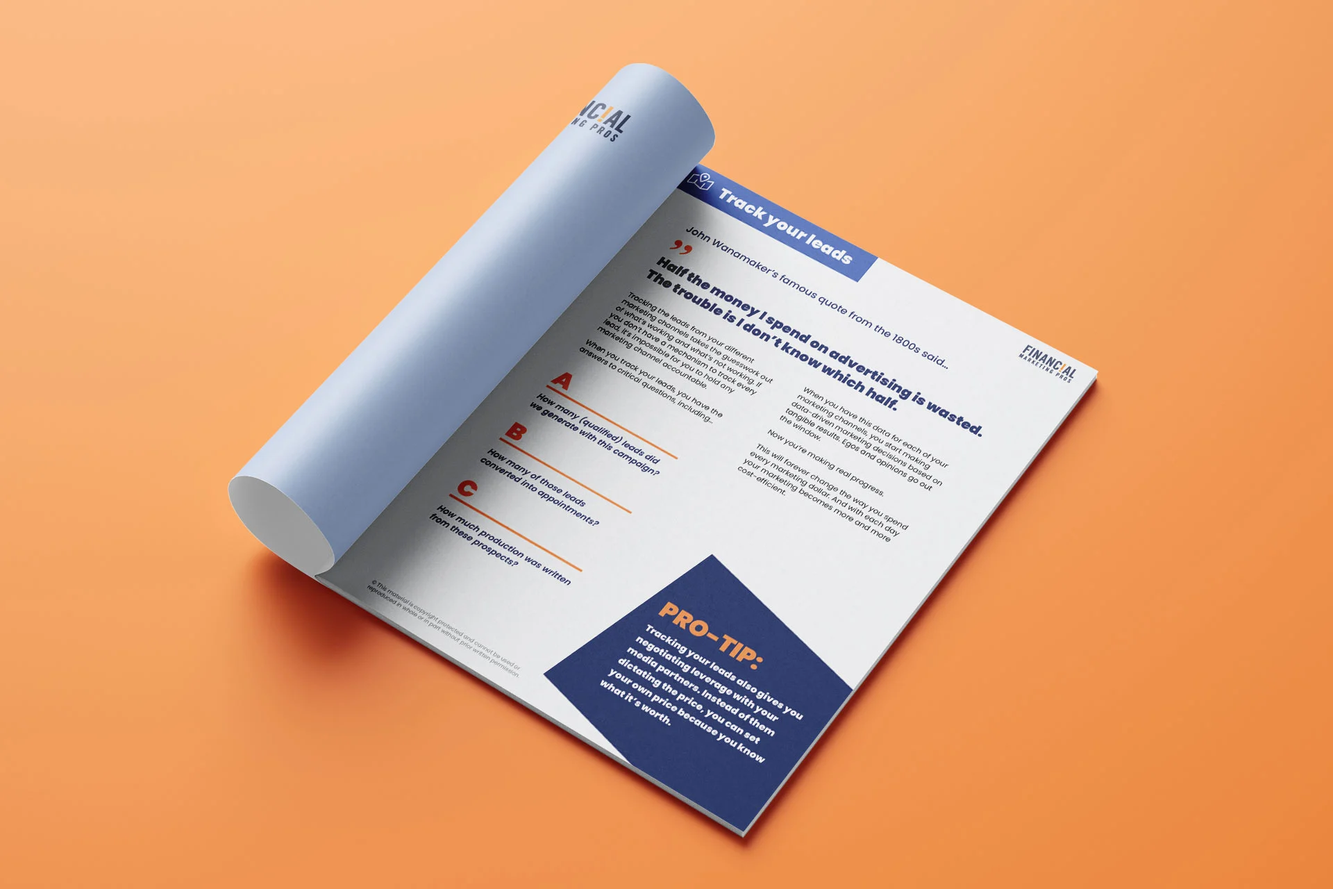 A white paper report design for a financial marketing company.